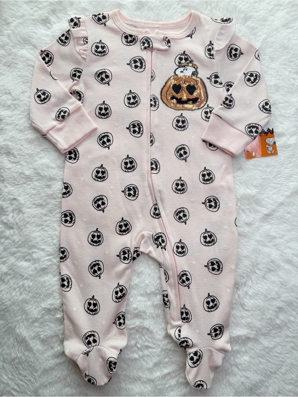 Peanuts Snoopy Halloween Pink Footed One Piece